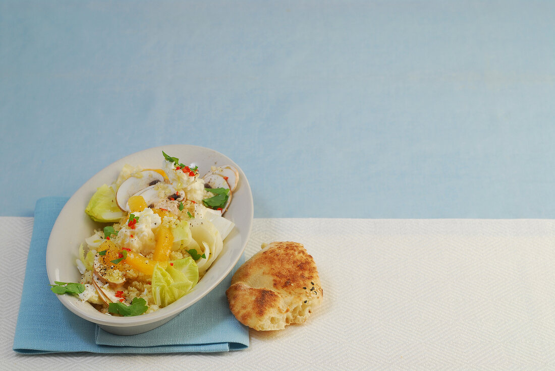 Bulgur salad in serving dish