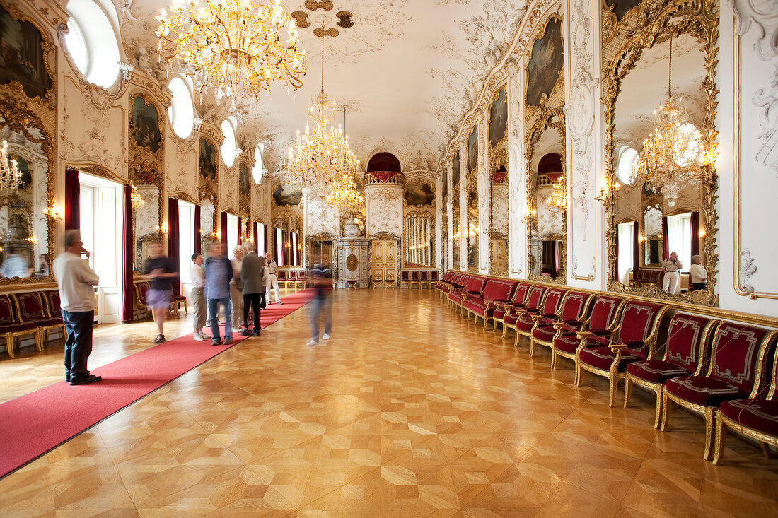 Interior of St. Emmeram Castle ballroom at Regensburg, Germany