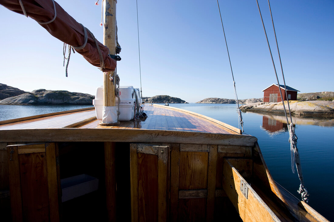 Schweden, Grebbestad, Fischerboot, Kajüte, Meer, Holzhaus.