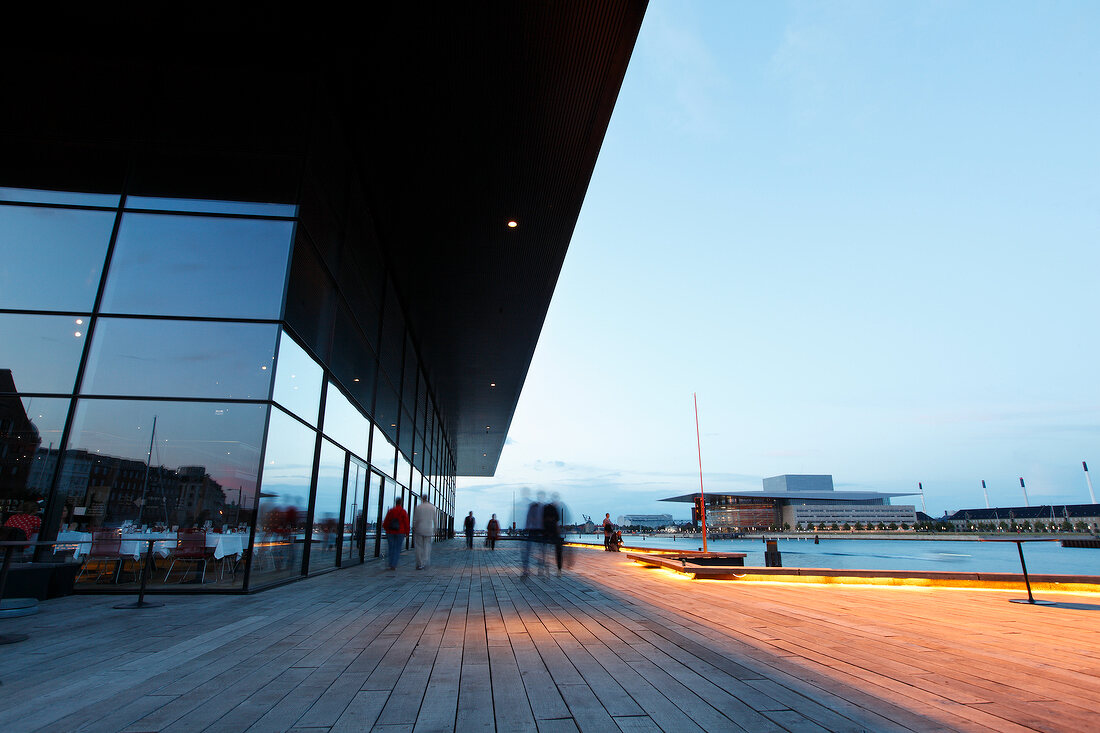 View of The Copenhagen Opera House and promenade, Denmark