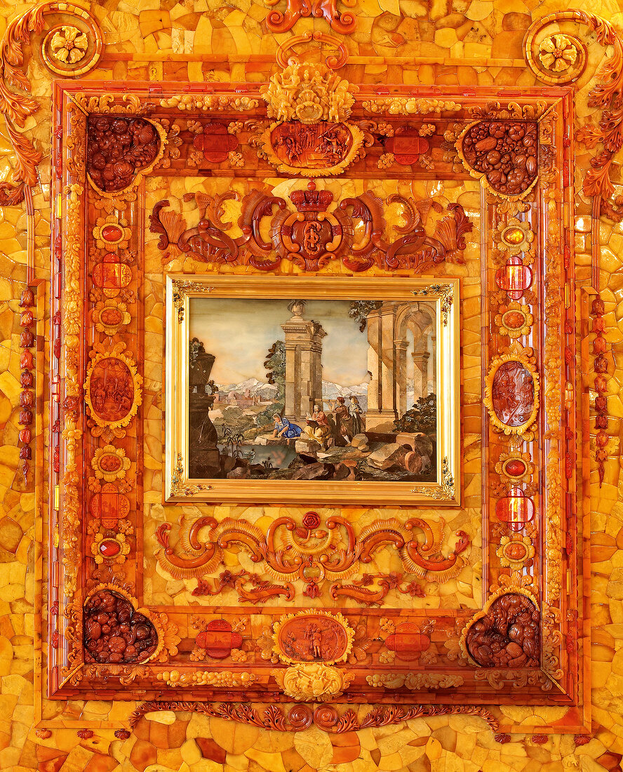 Close-up of painting at Catherine Palace of Tsarskoye Selo in Saint Petersburg, Russia