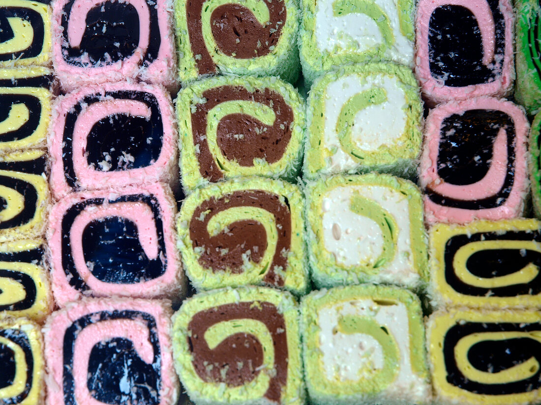 Close-up of multi-coloured candy
