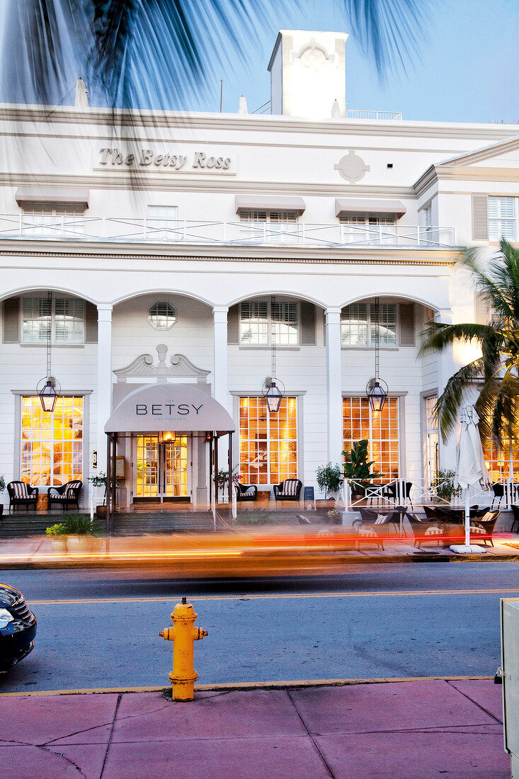 Facade of The Betsy Hotel in Miami, Florida, USA