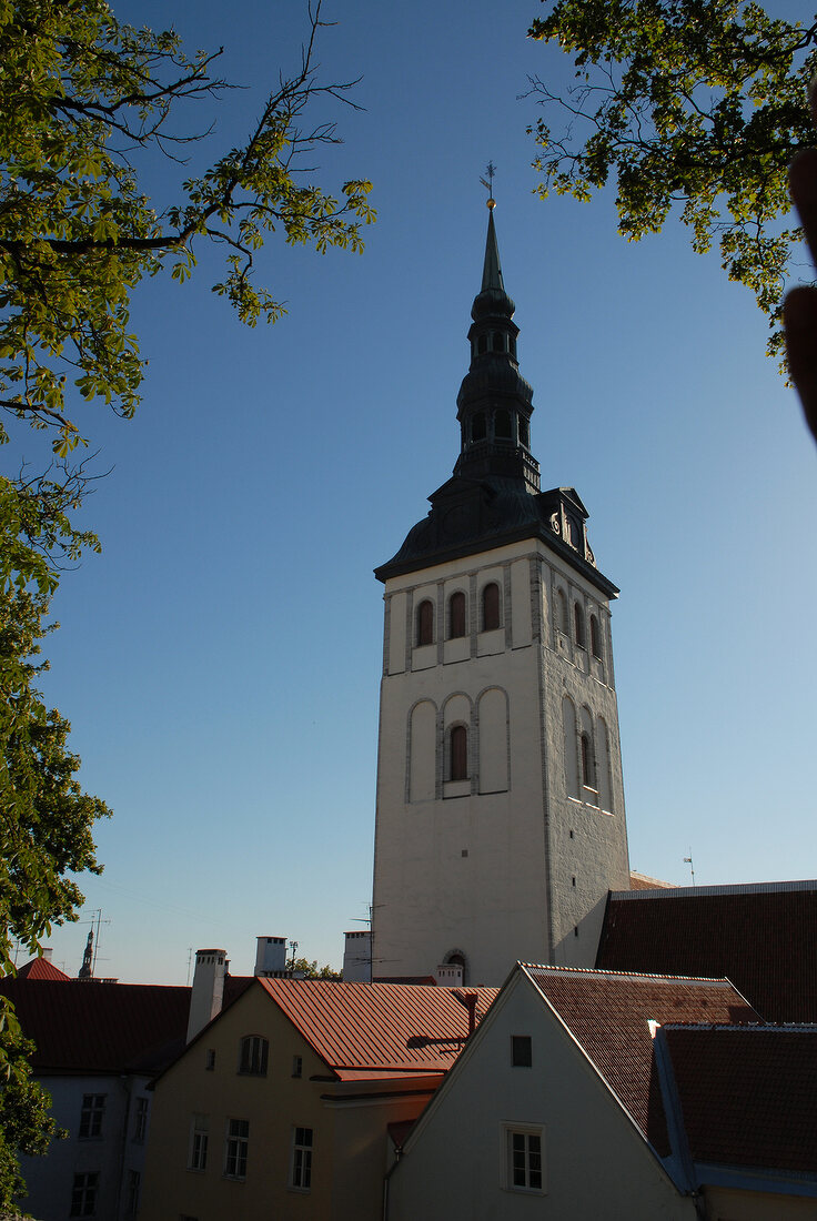 View of St. Nicholas Church in Tallinn, Estonia, Russia
