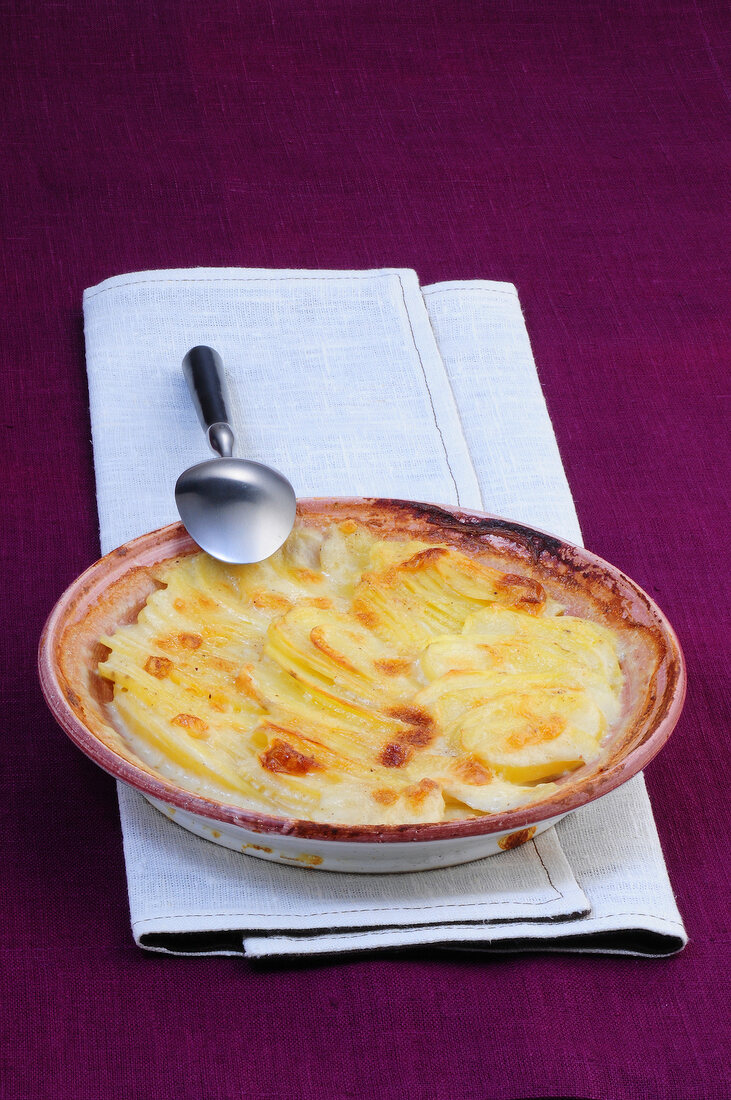 Potato gratin in casserole