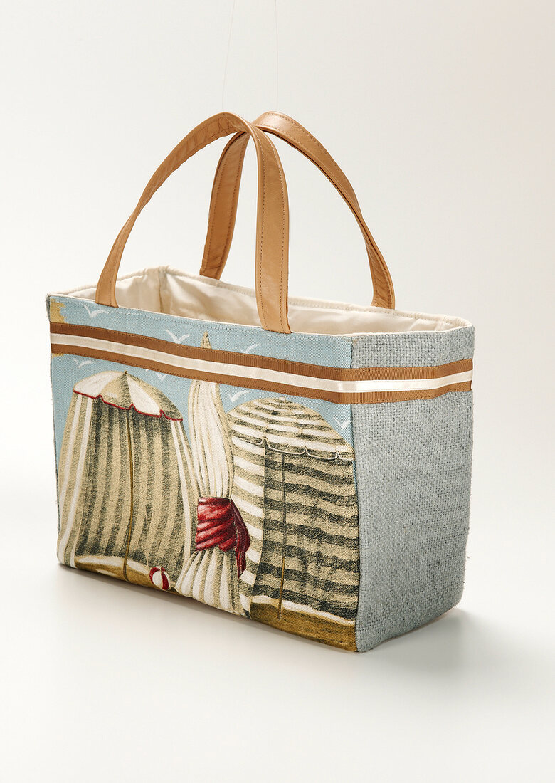 Henkeltasche mit Strandmotiv 