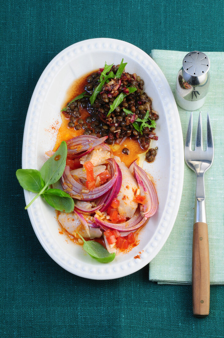 Salate, Geflügelsalat mit Balsamcio-Linsen