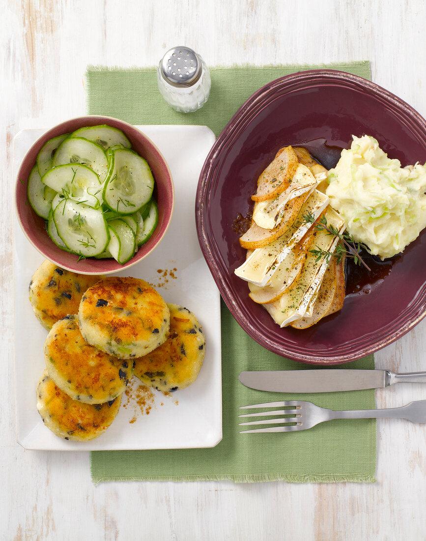 1x Kochen - 2x Essen, Putenschnitzel, Camembert, Kartoffel