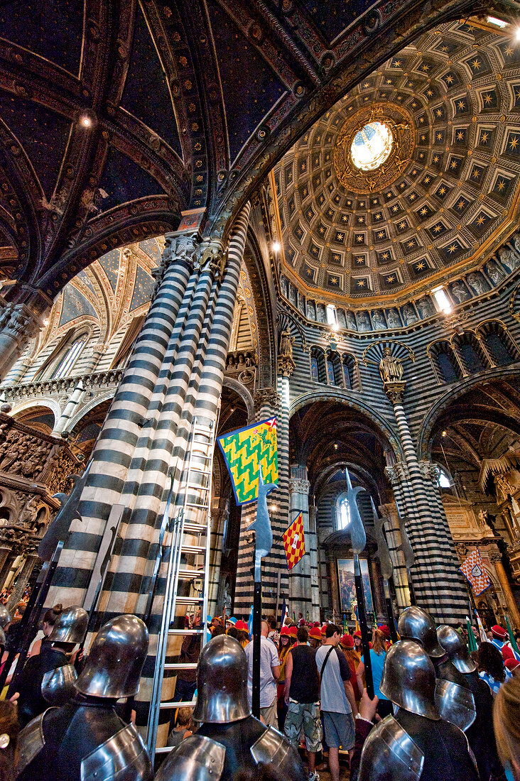 View of blessing ceremony in the Cathedral at Palio di Siena, Siena, Italy