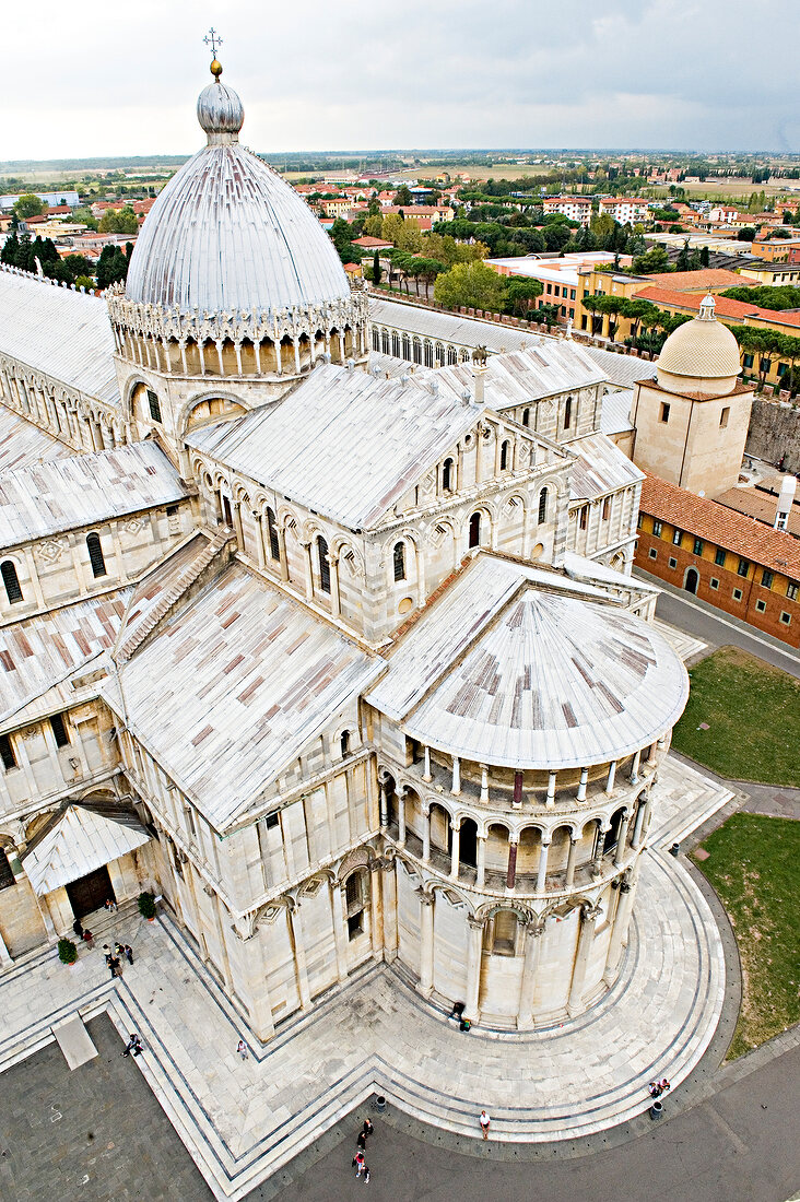 Elevated view of the Cathedral of Pisa, Tuscany, Italy