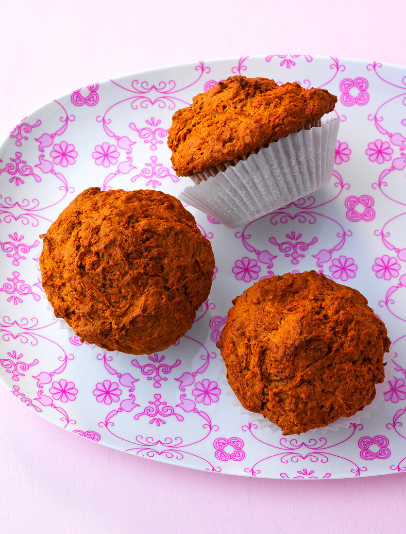 Close-up of pumpkin muffins on plate