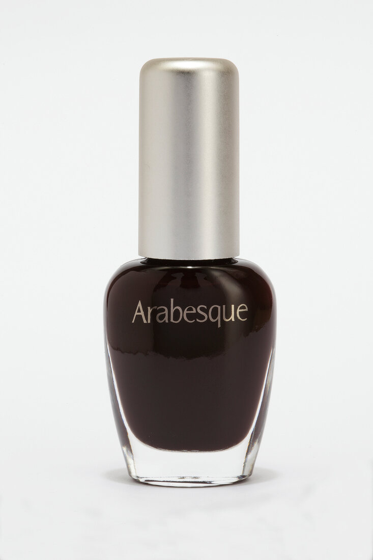 Close-up of nail polish in cherry black colour