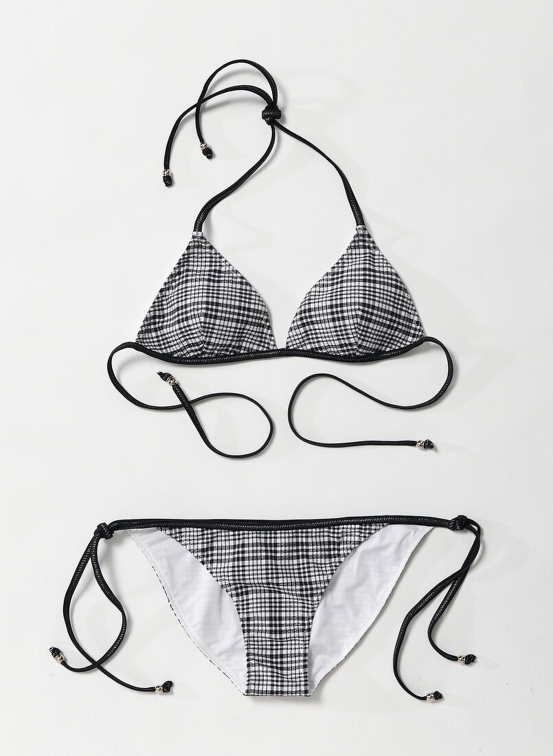 Triangel-Bikini im Glencheck-Muster 