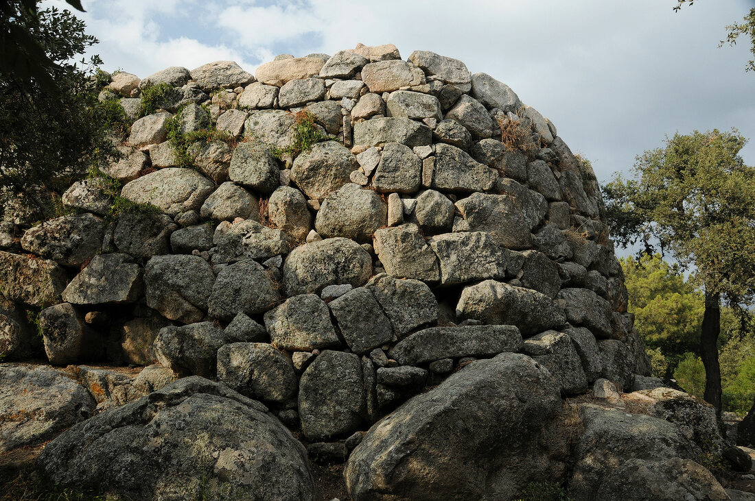 Nuraghe buildings of stone blocks, Sardinia Island, Italy