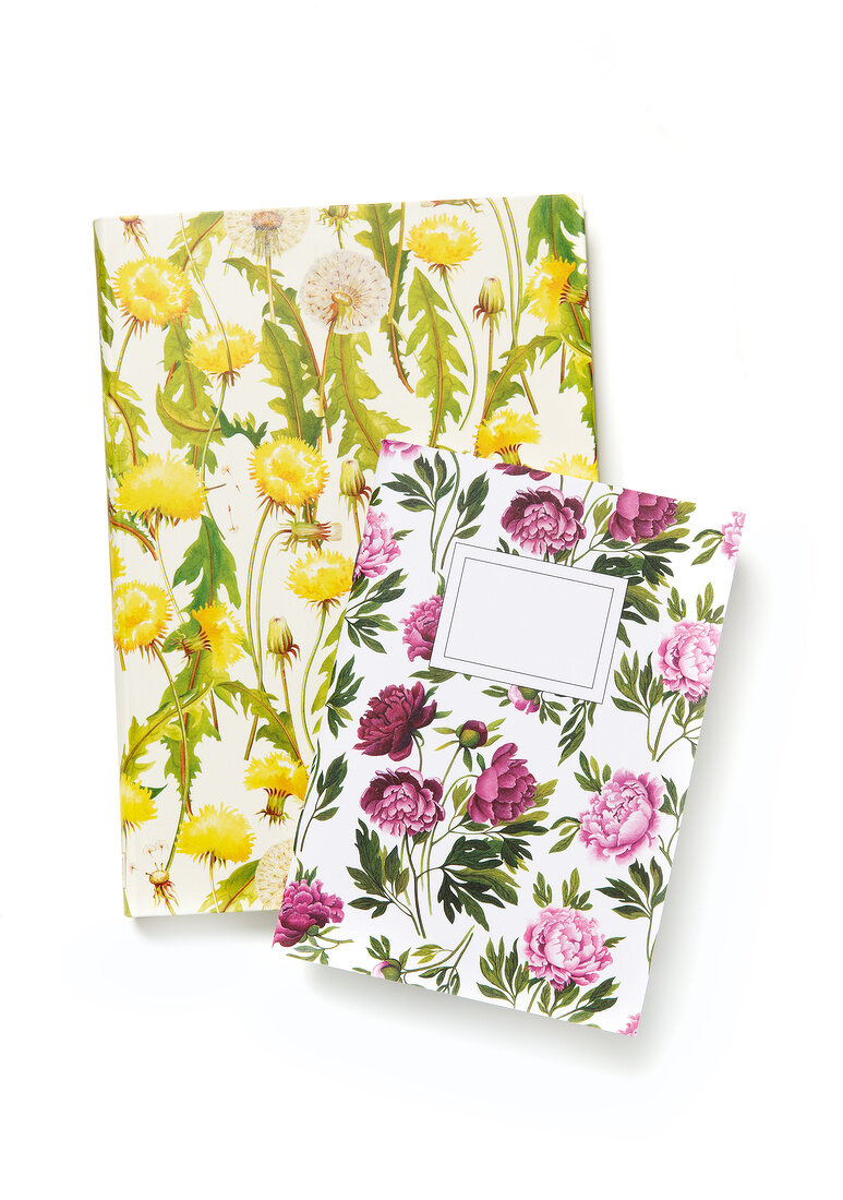 Modernes Dekor: Notizbücher, Einband bedruckt, florales Muster