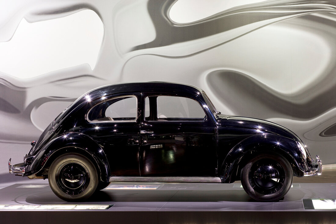 Black Porsche car of 60's at Autostadt factory in Wolfsburg, Germany