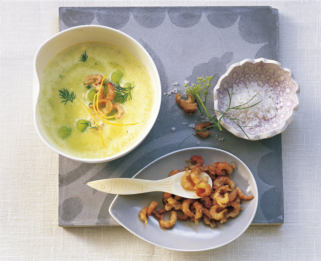 Deutsche Küche, Kalte Gurkensuppe mit Büsumer Krabben