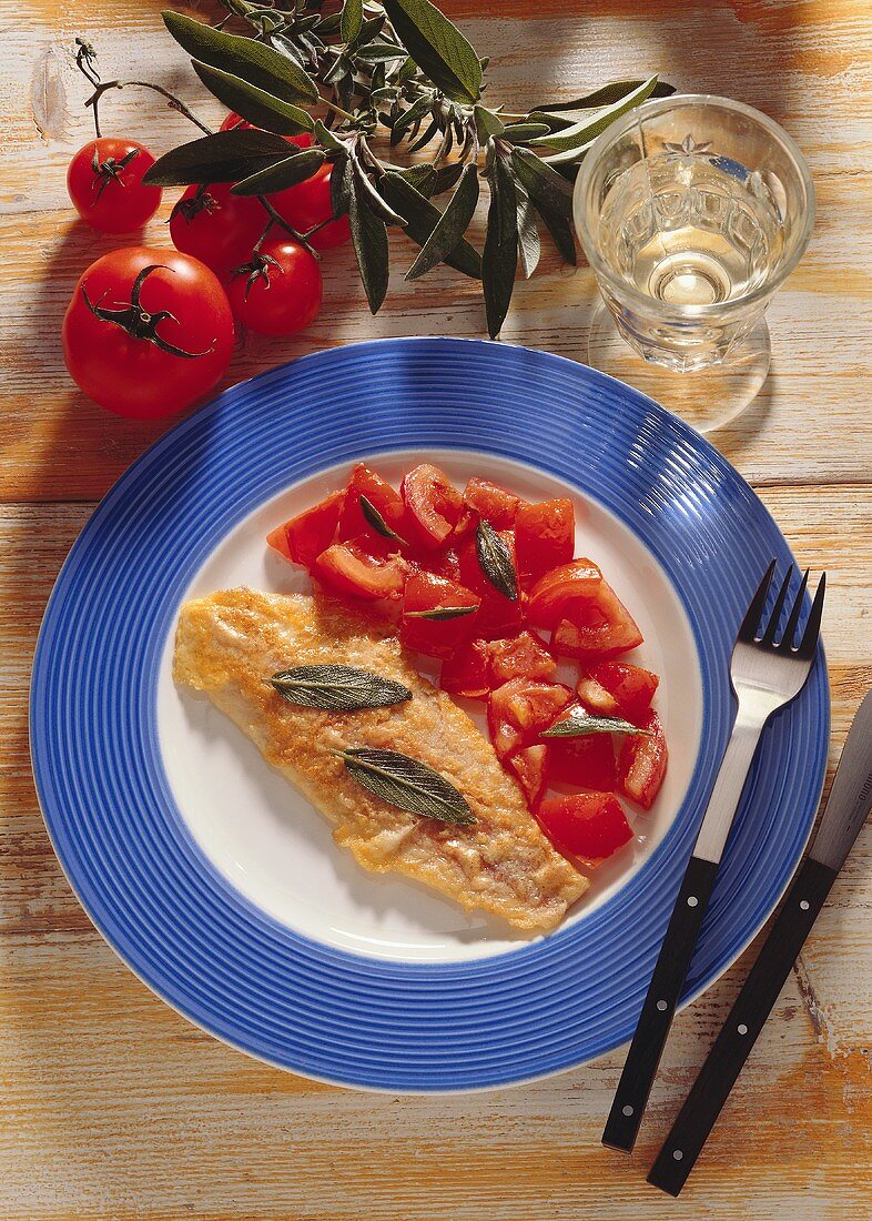 Pike-Perch Fillet with Sage and Tomatoes