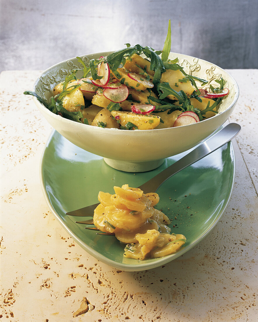 Close-up of potato salad in bowl