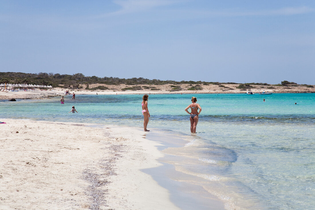 View of sea and beach at Island Chrissi in Greece