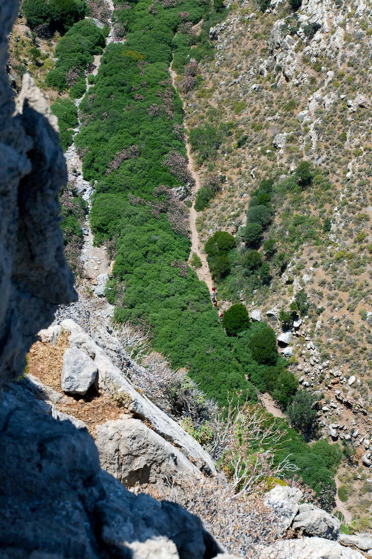View of Zakros Gorge in Crete, Greek, Aerial view