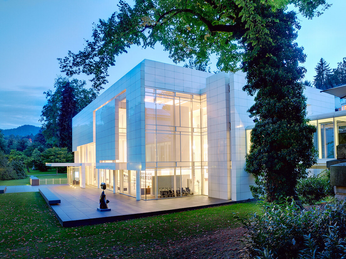 Illuminated Museum Frieder Burda in Baden-Baden, Black Forest, Germany