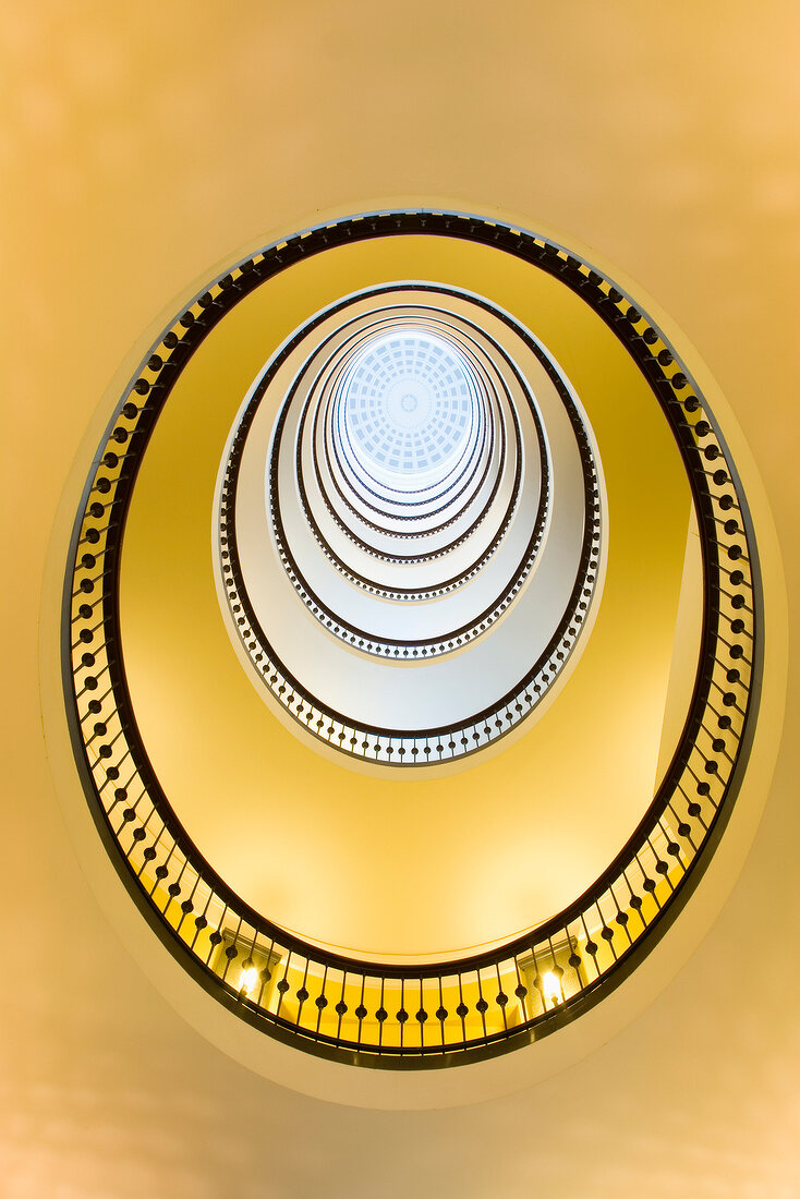 Staircase in Copenhagen, Denmark, low angle view