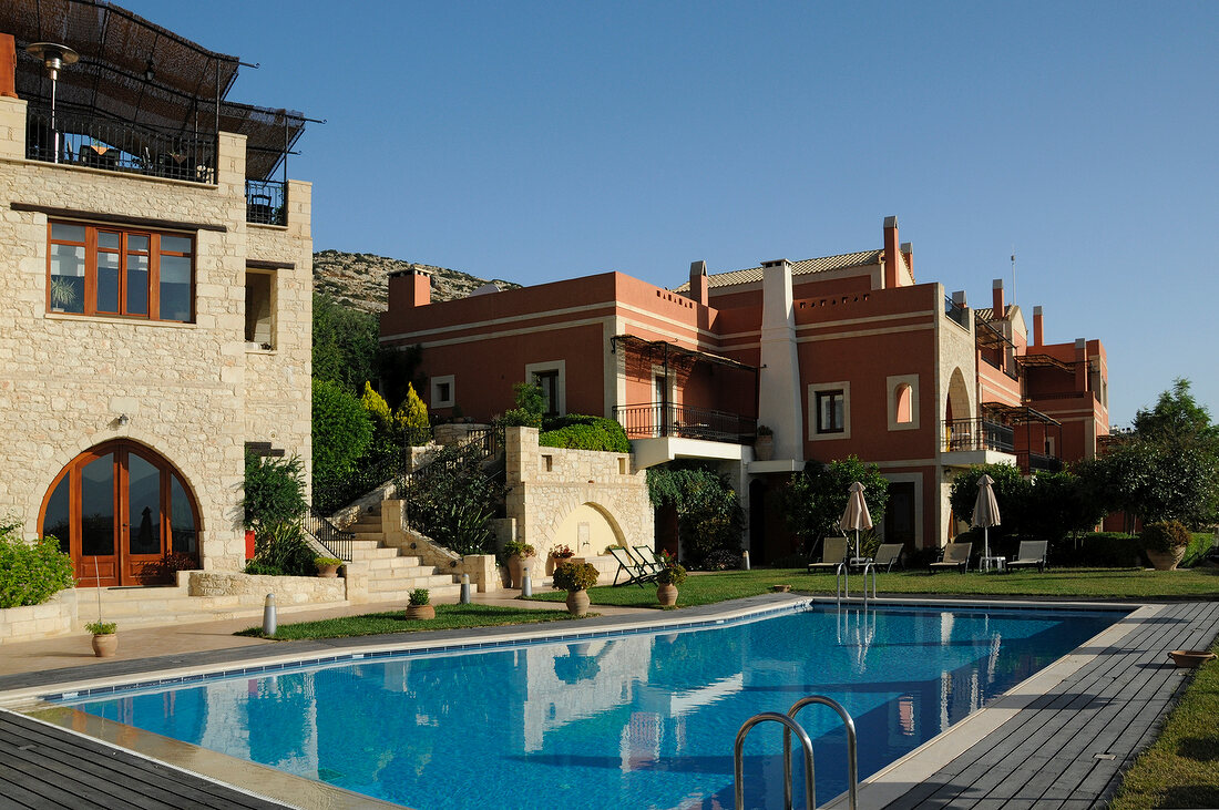 Swimming pool of Hotel Katalagari, Crete, Greece
