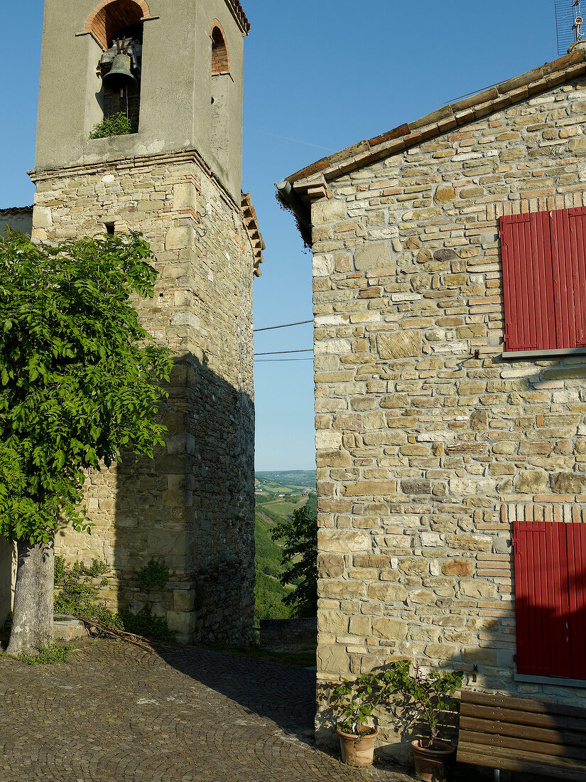 Stone building in Piandimeleto, Italy