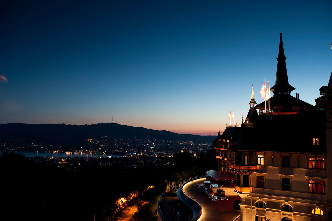 Schweiz, Blick auf Zurich, vom Hotel "Dolder Grand", See