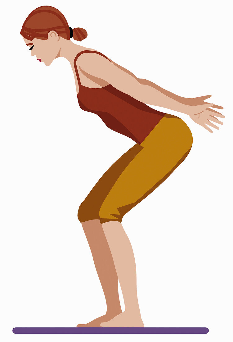 Frau macht Übung für Rücken und Po, Illustration