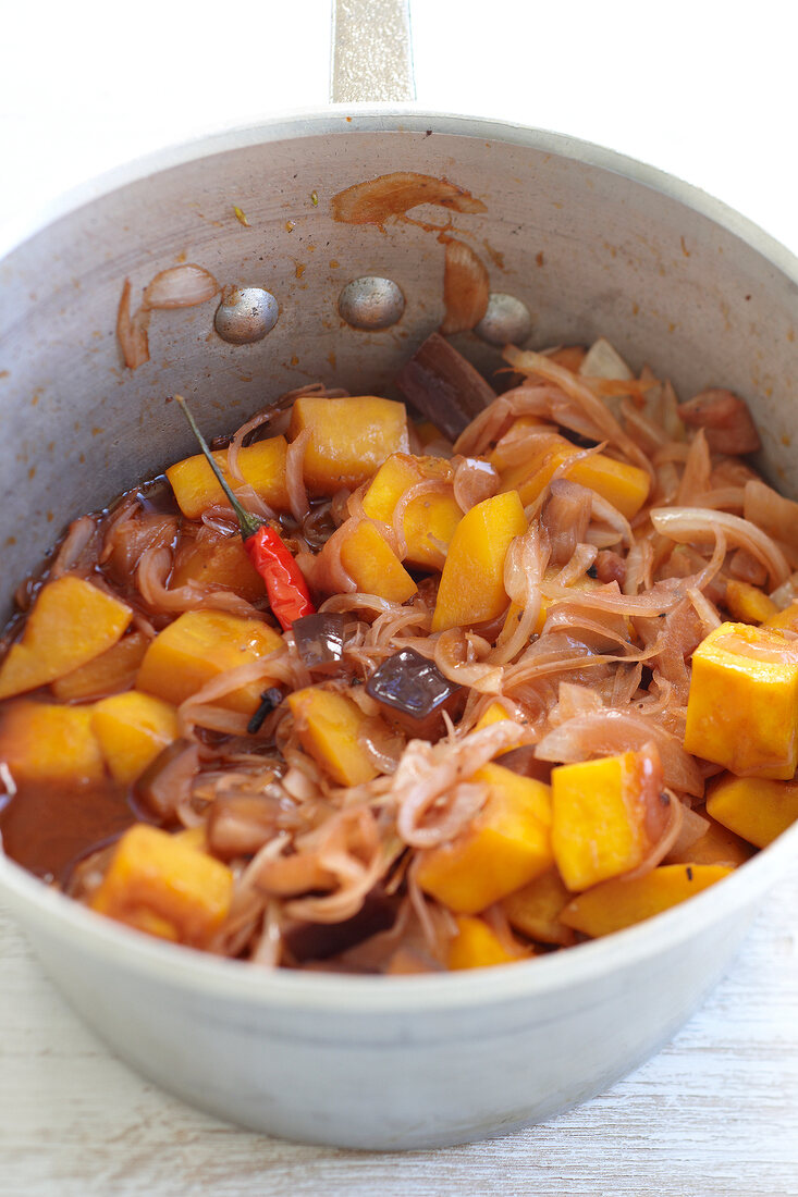 Close-up of pumpkin chutney