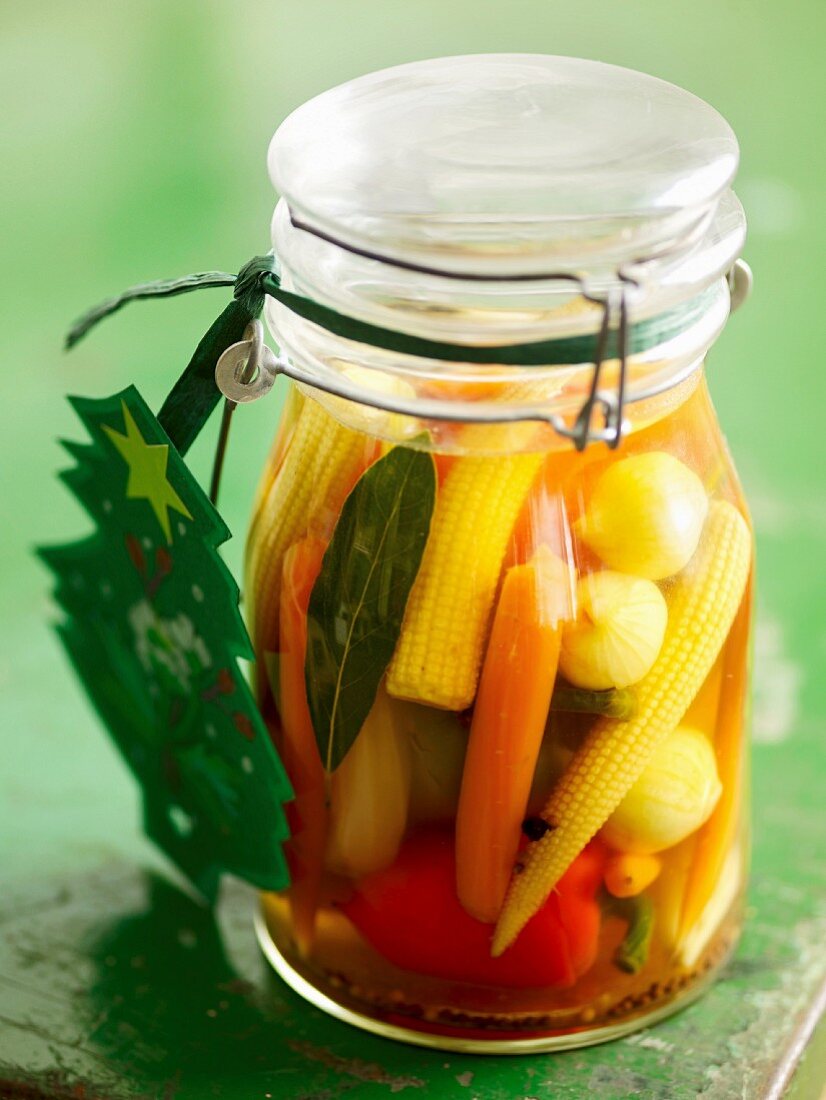 Mixed pickles with mini vegetables