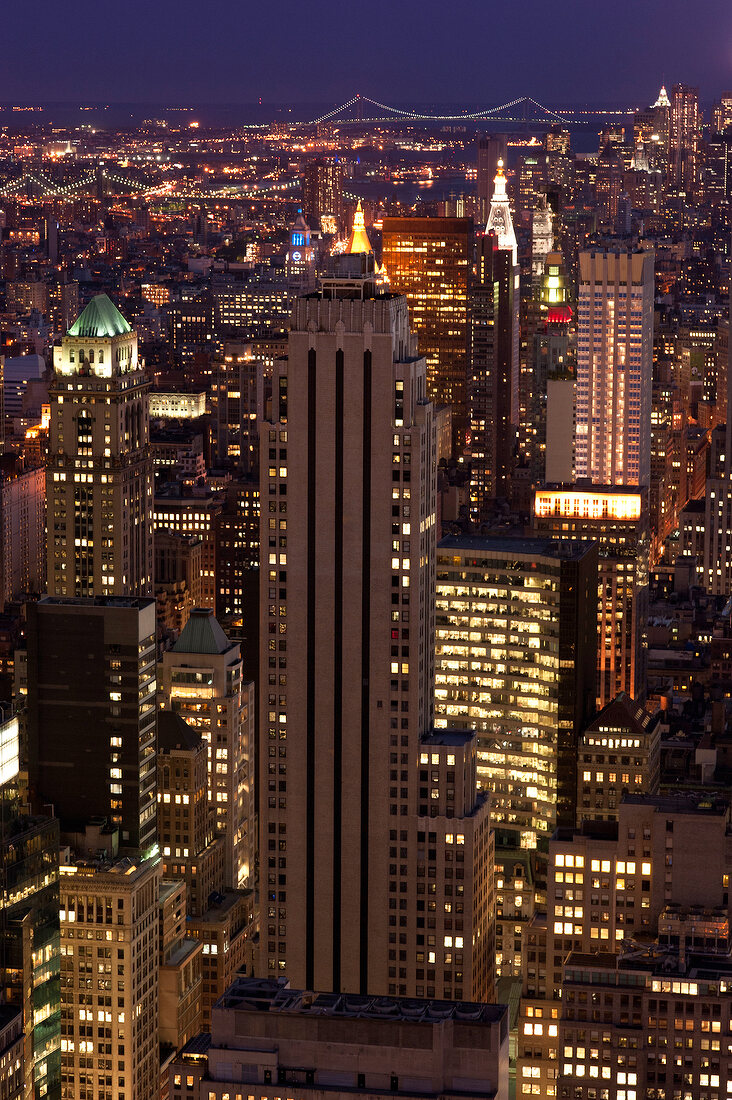 New York: Ausblick auf Hochhäuser von Manhattan, Vogelperspektive