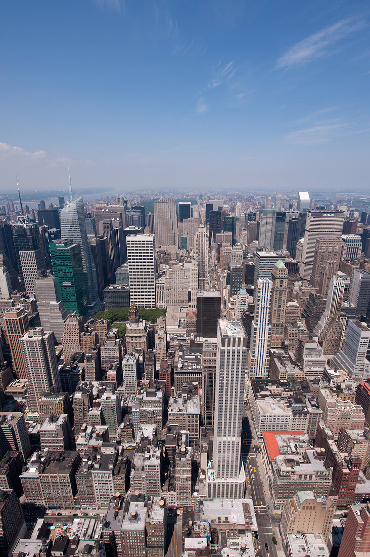 View of skyscrapers in Manhattan at New York, USA