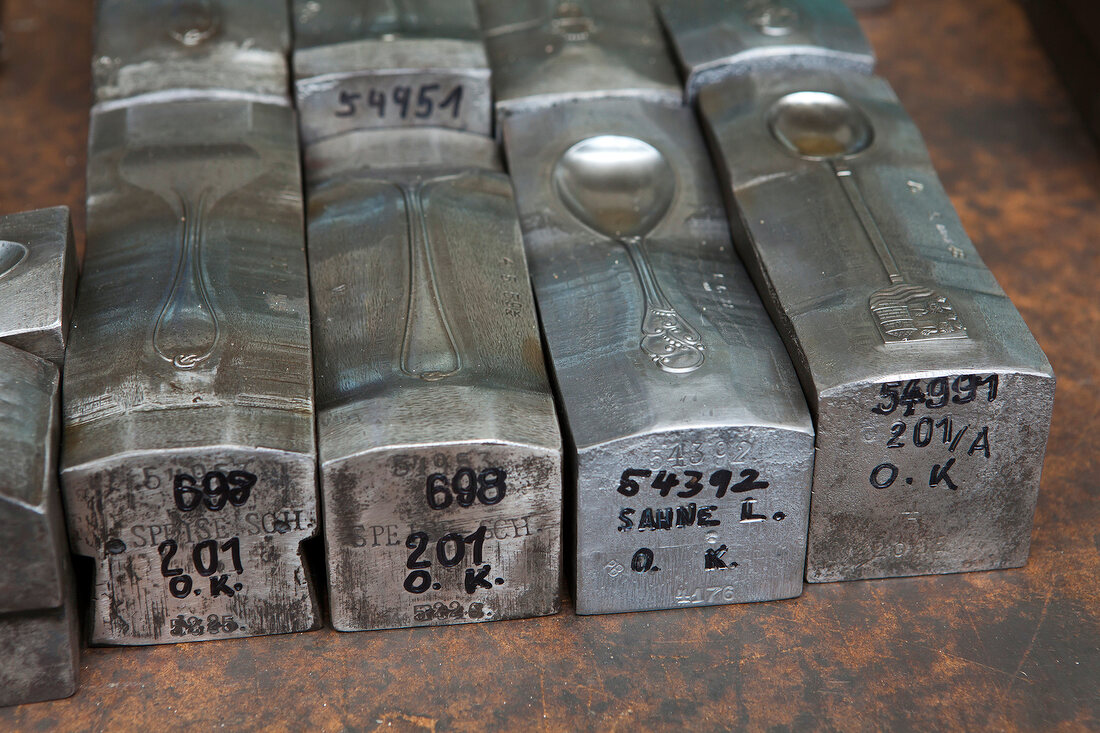 Close-up of silver block, Bremen, Germany