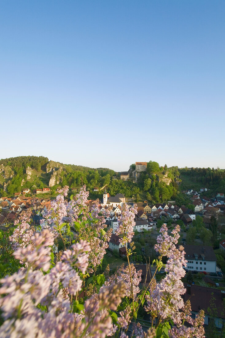 View of castle at Franconian Switzerland, Bavaria, Germany