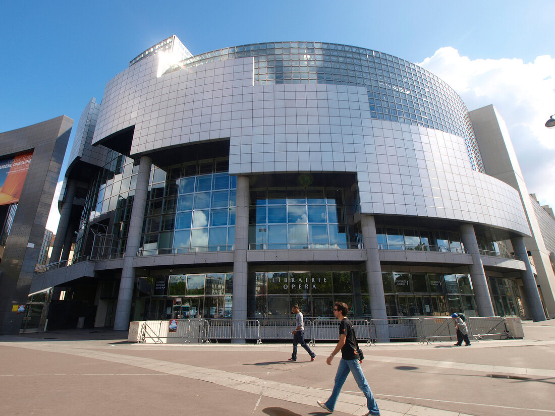 Facade of Opera Bastille in Paris, France