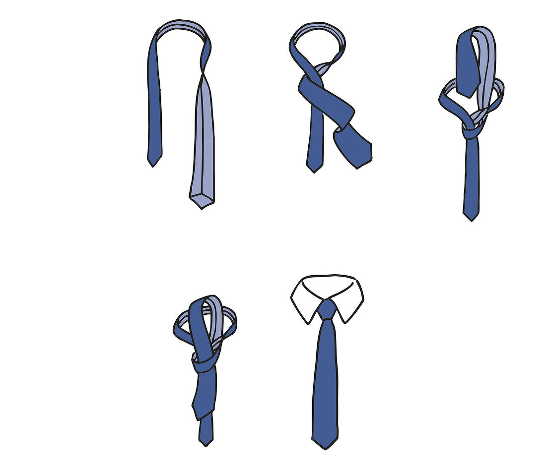 Krawattenknoten, Der Kent, Bindeanleitung,  step-by-step