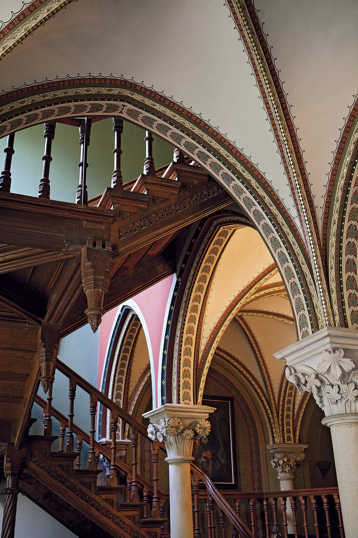 View of staircase in Ippenburg Castle, Germany