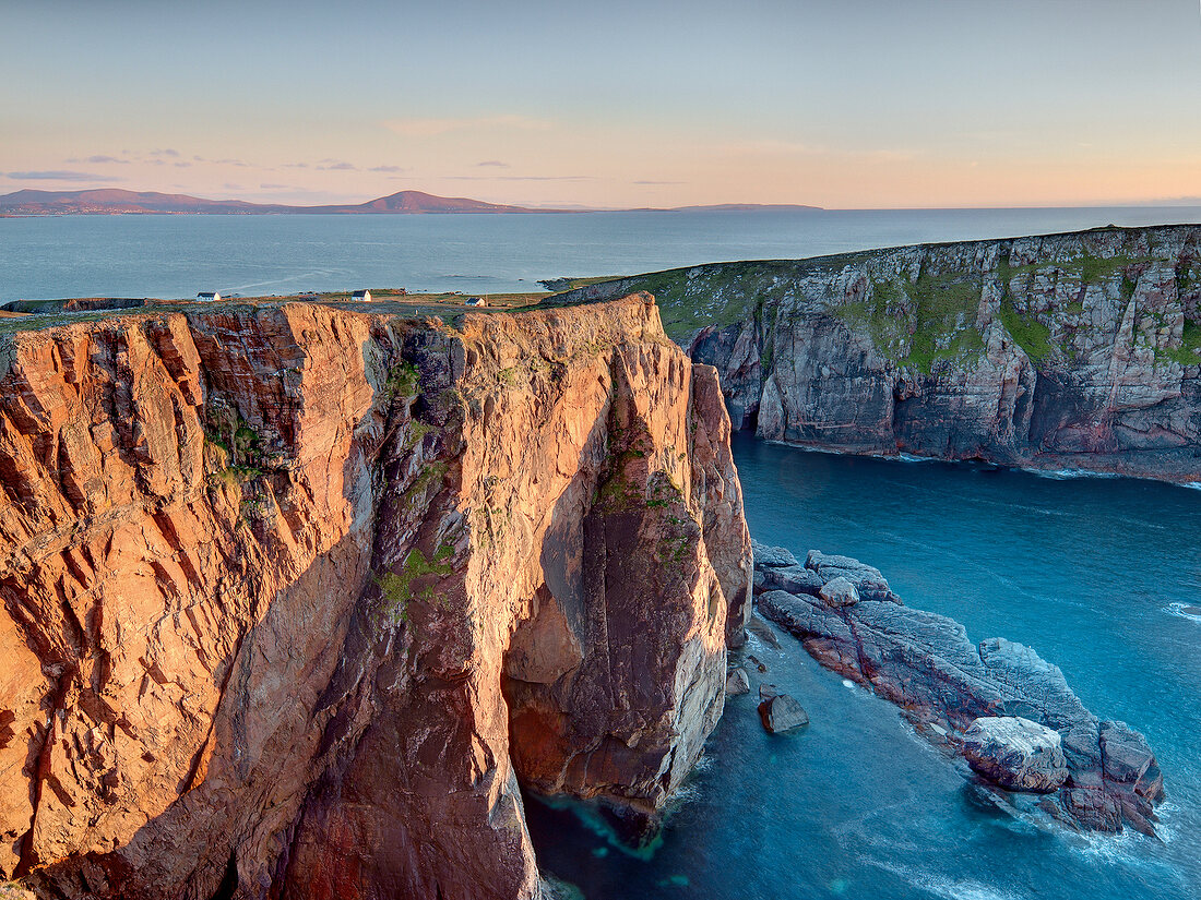 View of Tory Island rocky coast Atlantic, Ireland