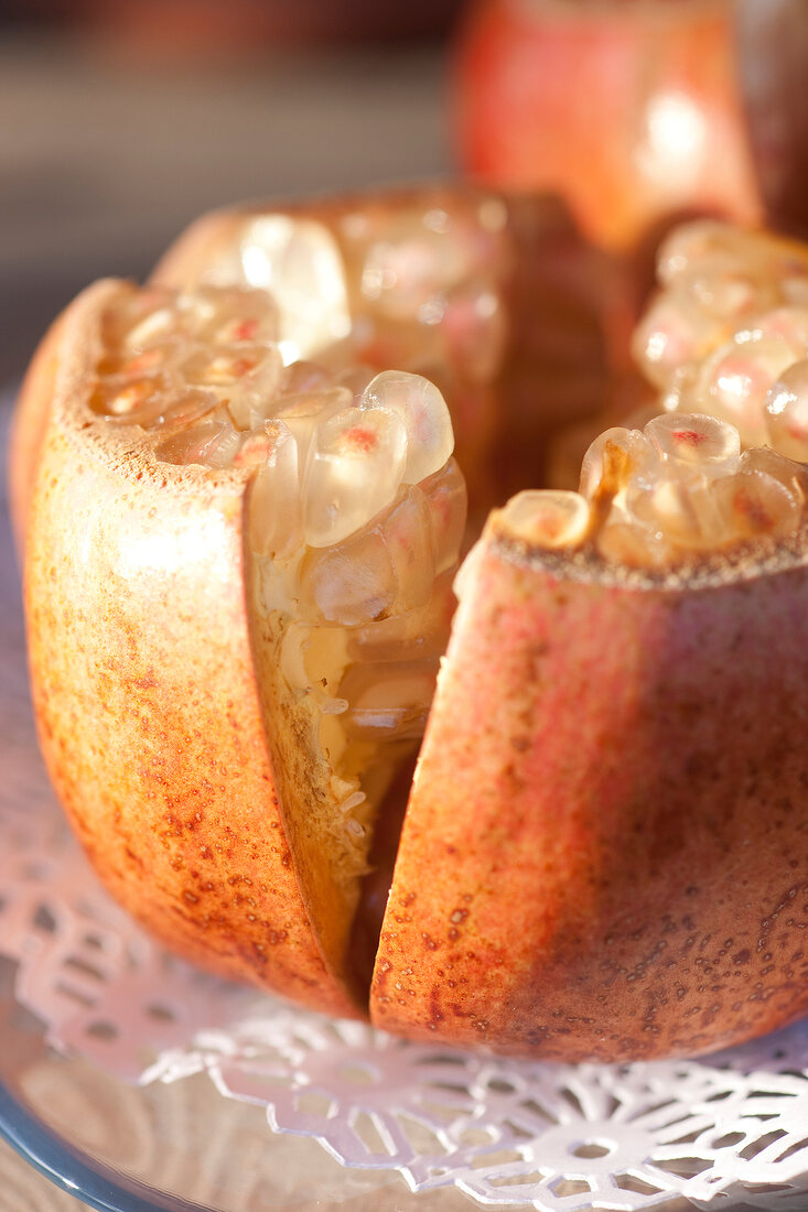 Close-up of pomegranate in Bodrum Peninsula, Turkey