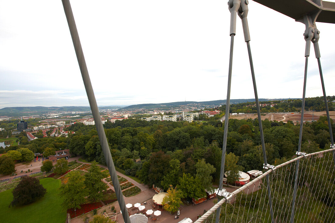 View of Stuttgart city from Killesbergturm, Germany