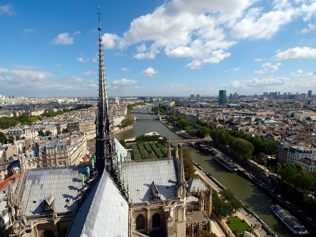 View of Notre Dame Cathedral in Paris, France