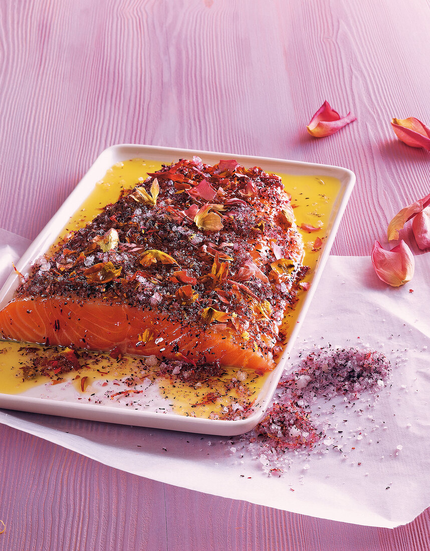 Salz, Hibiskus-Rosen-Lachs