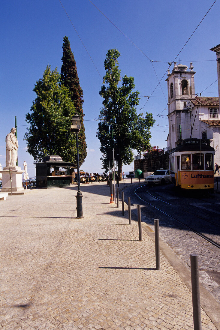 View of Miradouro de Santa Luzia in Lisbon, Portugal