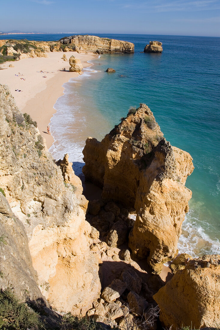 View of Sao Rafael beach in Albufeira, Portugal