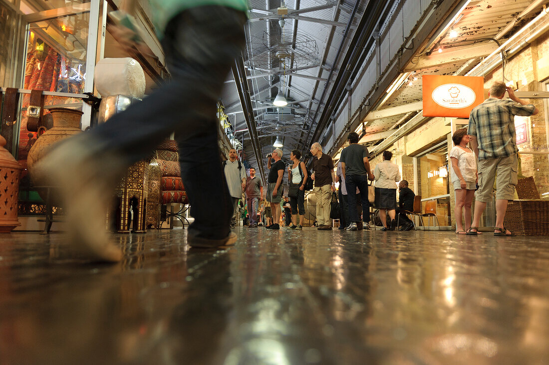 People shopping at Chelsea market, New York, USA