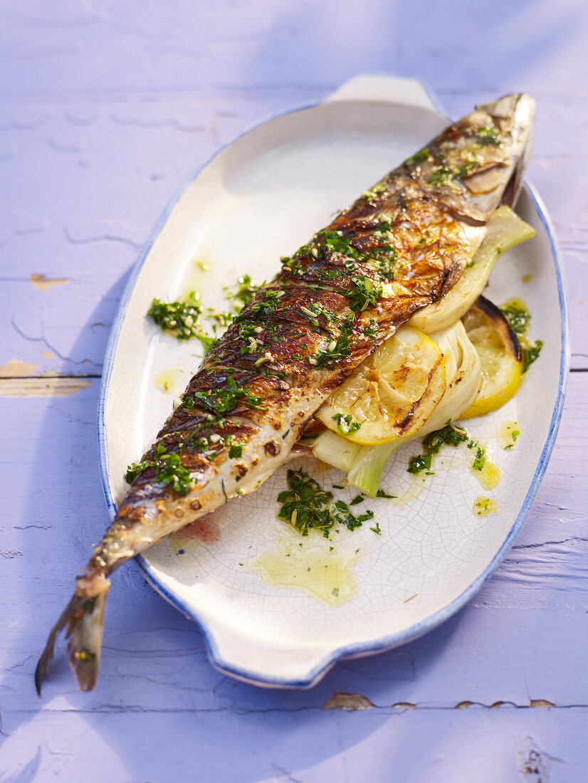 Sommerküche, Kräutermakrele mit Fenchel vom Grill