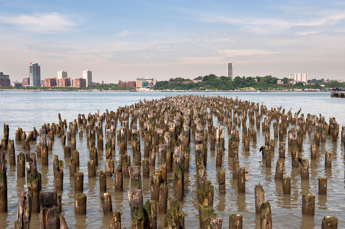 Old pier in sea at Meatpacking District, New York, USA